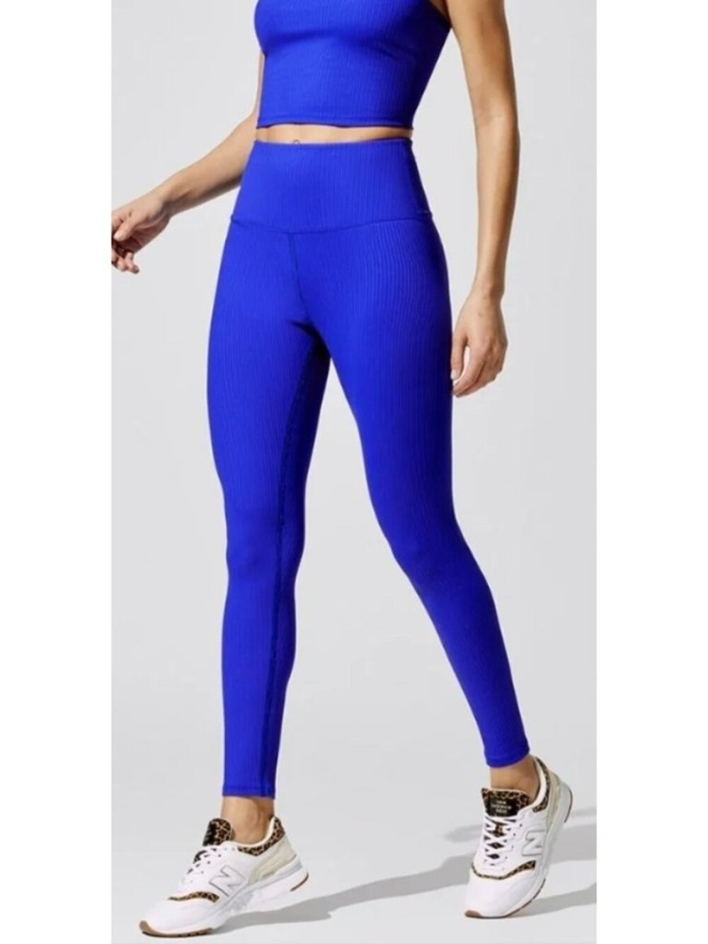 Carbon38 Royal Blue Ribbed 7/8 Leggings-sz Small